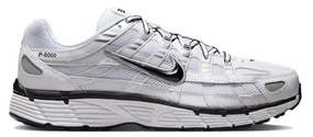 NIKE P-6000 'WHITE METALLIC SILVER BLACK' evening walk Responsive Rebound