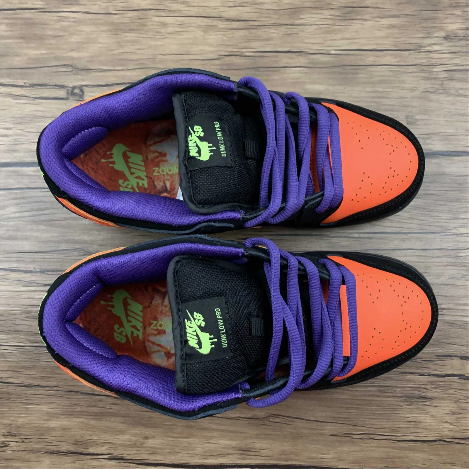 Cushioned Footbed Midfoot Lock System SB Dunk Low Pro Night Of Mischief Court Purple Volt Black Total Orange BQ6817-006