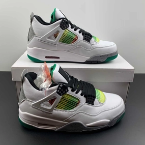 Air Jordan 4 Retro Rasta White University Red Lucid Green Black AQ9129 100 Elevated traction