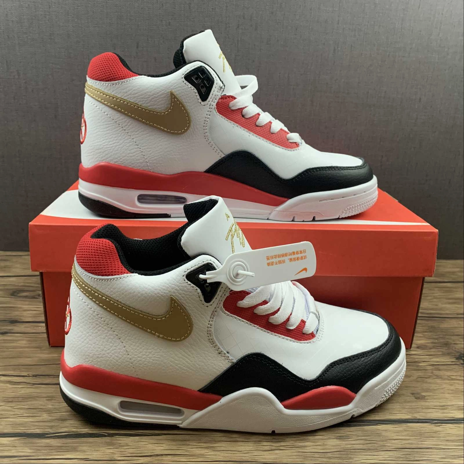 competitive runner shoes Air Flight Legacy White Gold Red DD8493-169