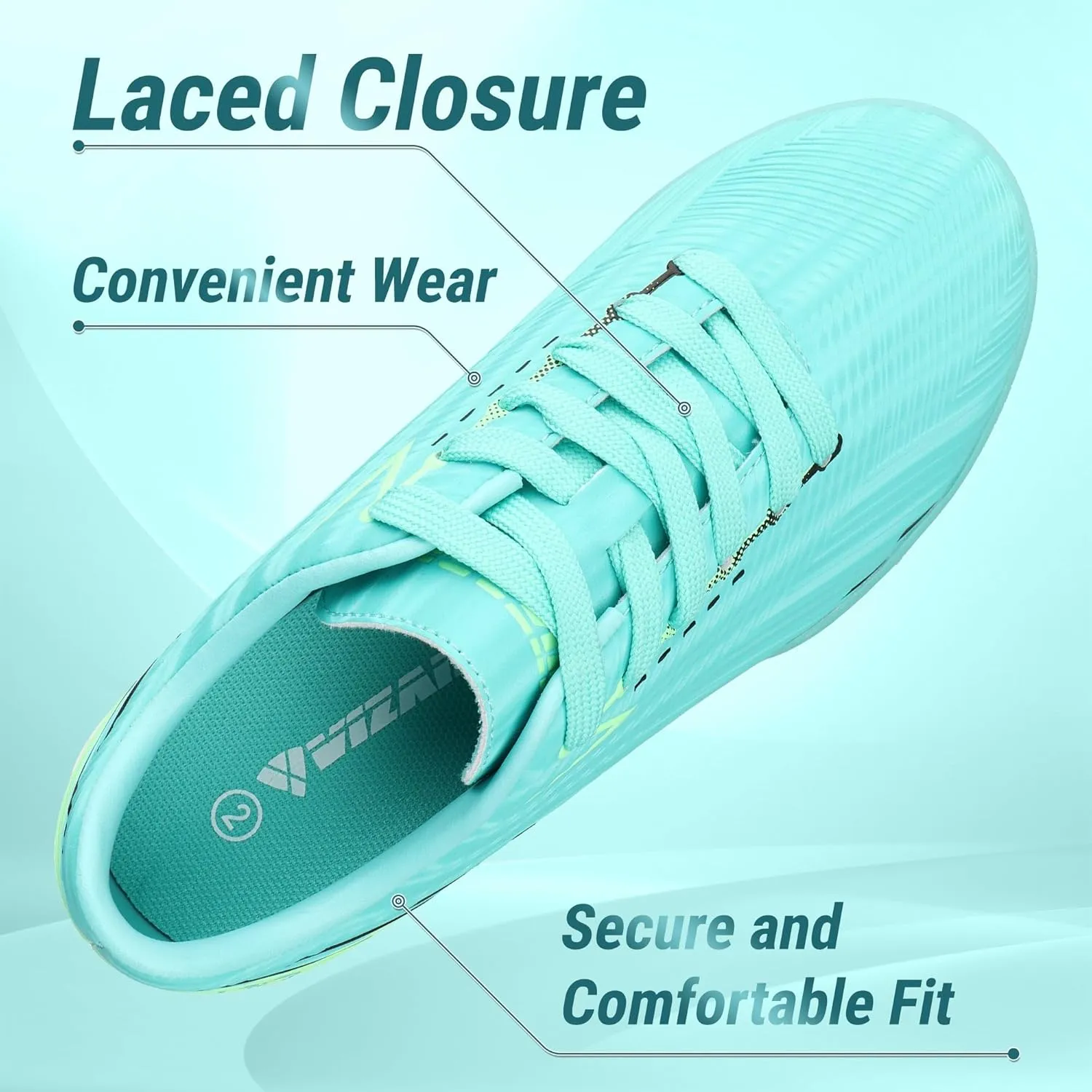 Vizari Tesoro Turf Soccer Shoes for Boys and Girls| Athletic Turf Shoes with Durable Synthetic Upper | Youth Football Turf Shoes with Molded Rubber Oursole | Superior Traction on Turf Ground