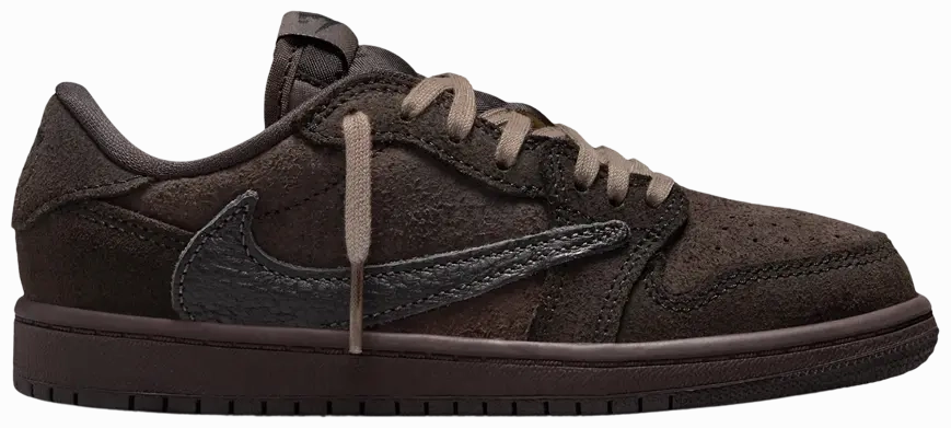 tapered running shoes Nike Jordan 1 Low x Travis Scott Velvet Brown PS (Kids)