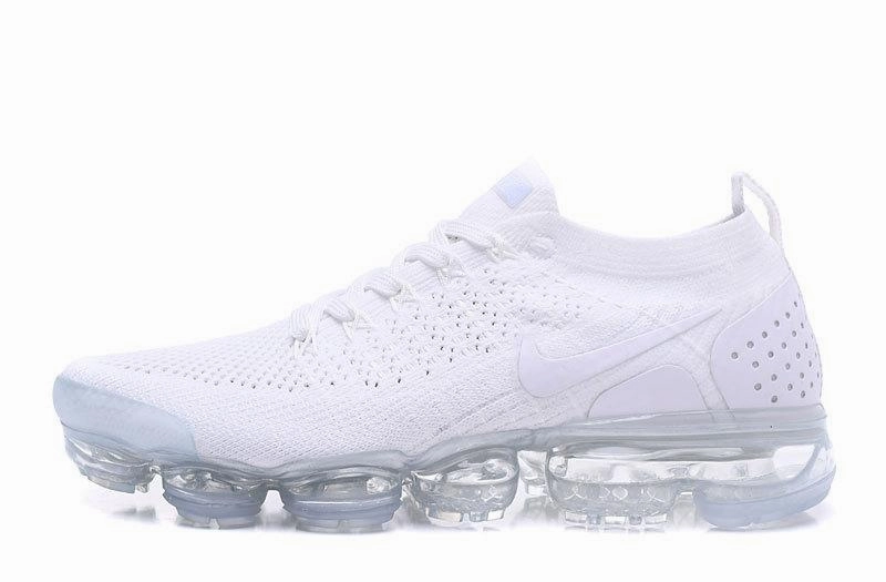 High Cushioning Slip On Elastic Gusset Air VaporMax Flyknit 2.0 White White 942842-100