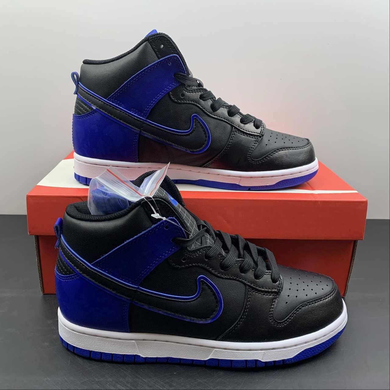 Dunk High SE Camouflage Black Royal DD3359-001 Anti Slip Rubber Outsole