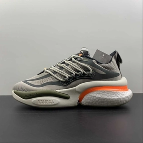 adjustable lacing system Adidas AlphaBoost V1 Metal Grey Screaming Orange Olive Strata HP2763