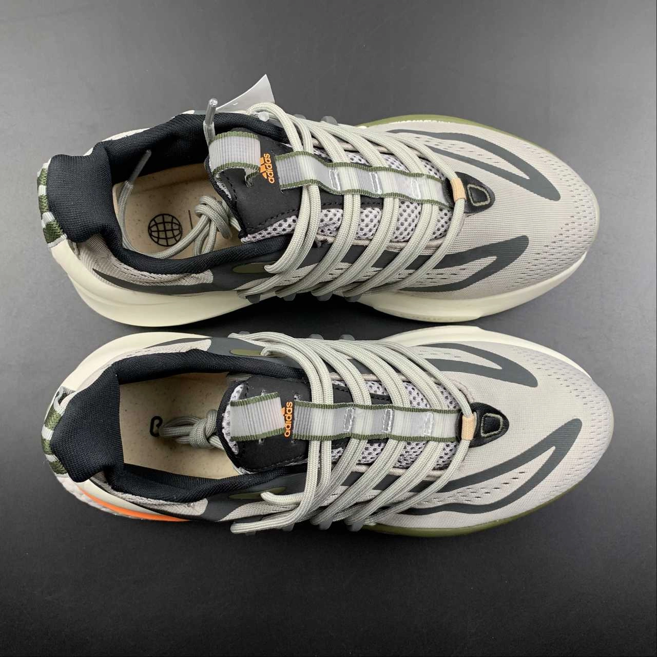 Resilient Flat terrain stability Adidas AlphaBoost V1 Metal Grey Screaming Orange Olive Strata HP2763