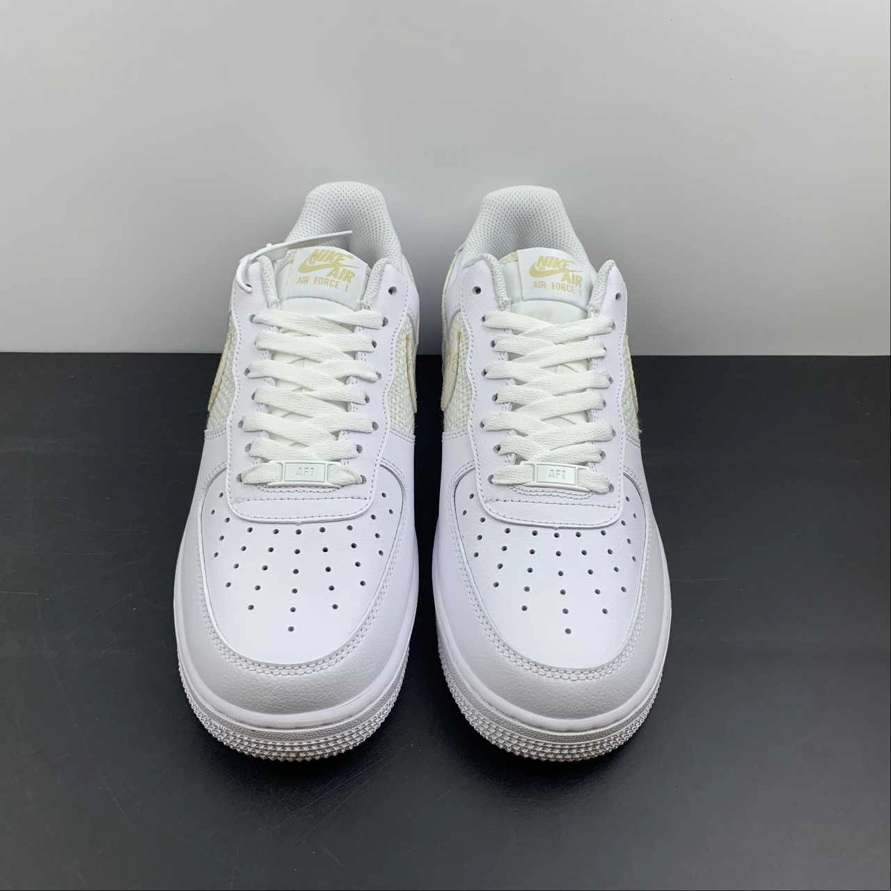 Steady Hike Neutral Wear Air Force 1 Low Flower Swoosh White Gold DO9458-100