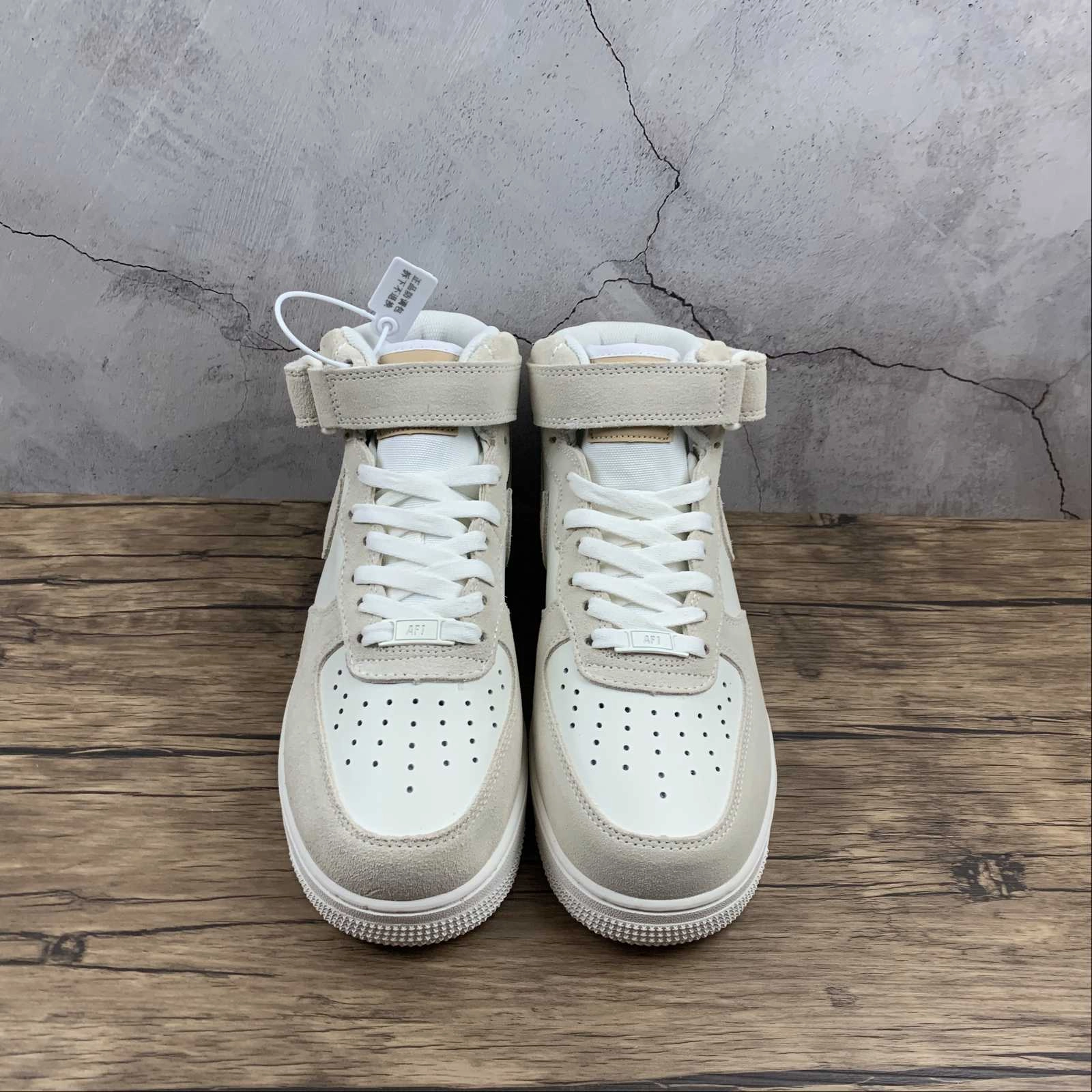 Air Force 1 High Grey White CW7584-200 Leaf Path Gentle Fit