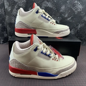 Air Jordan 3 Retro Milky White Grey Blue Red 136064-140 Modern Vibe Comfort Function