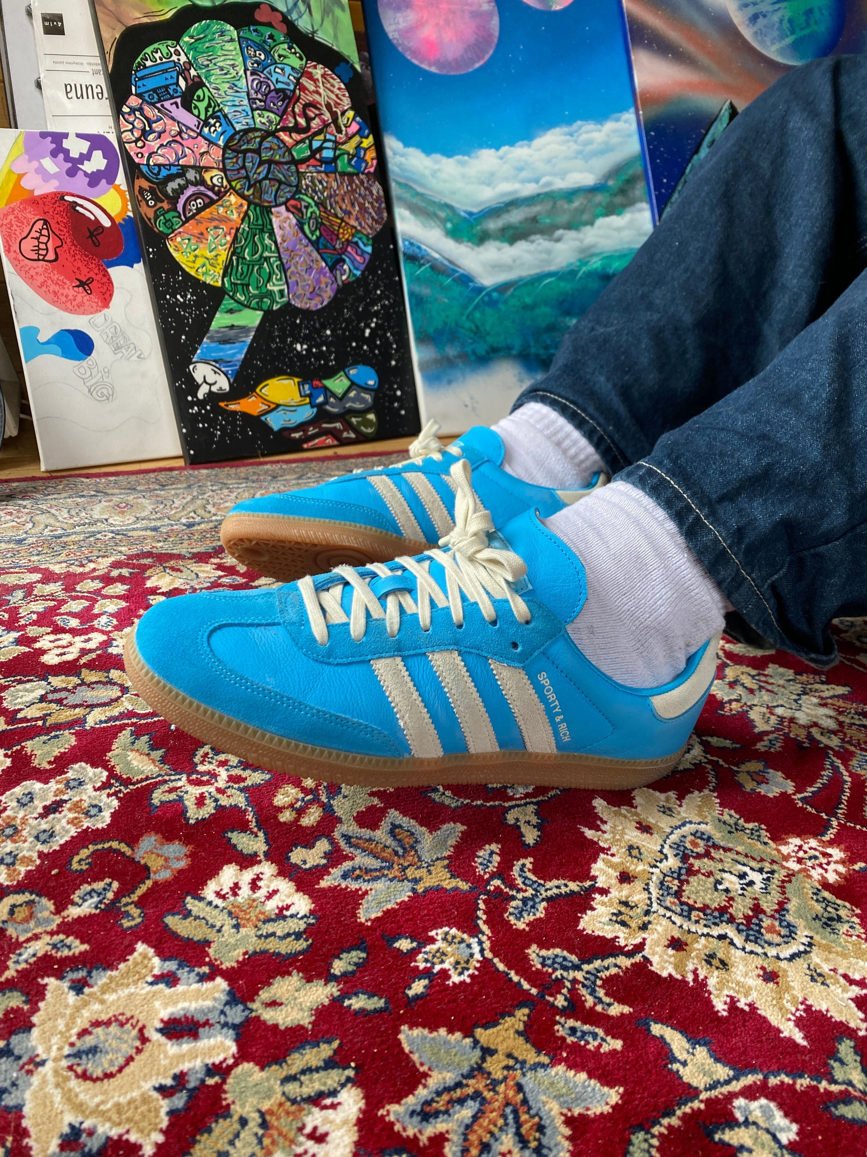 Adidas Samba OG Sporty & Rich Rich Blue Rush Karma Sneaks