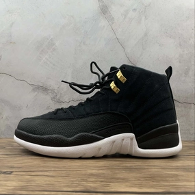 Air Jordan 12 Retro Reverse Taxi Black White 130690-017 Responsive Fit High-Impact Support
