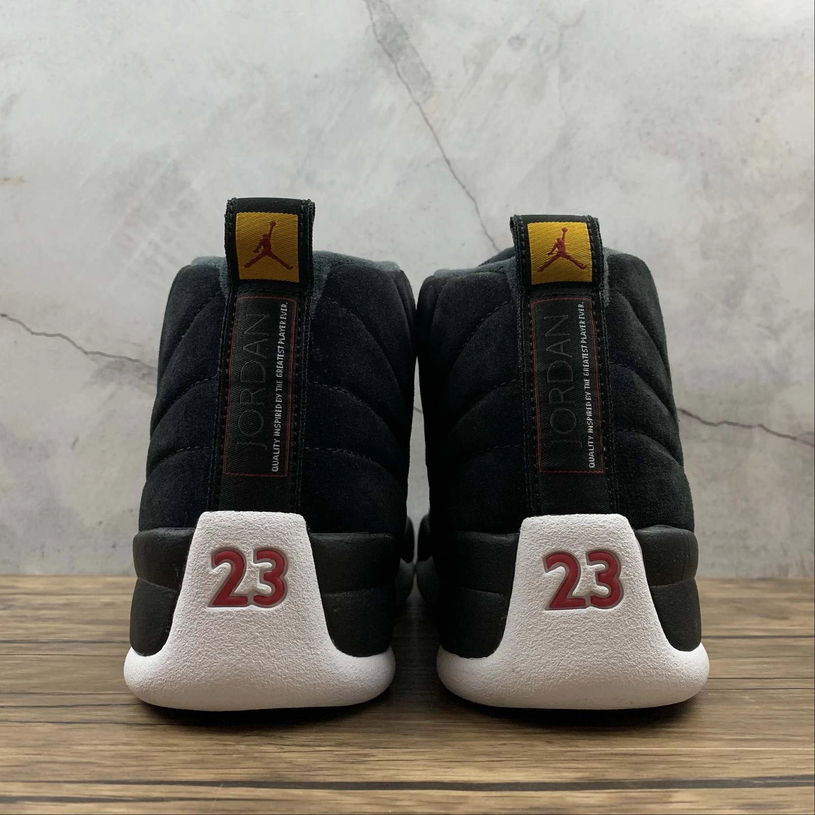Indoor Use Air Jordan 12 Retro Reverse Taxi Black White 130690-017