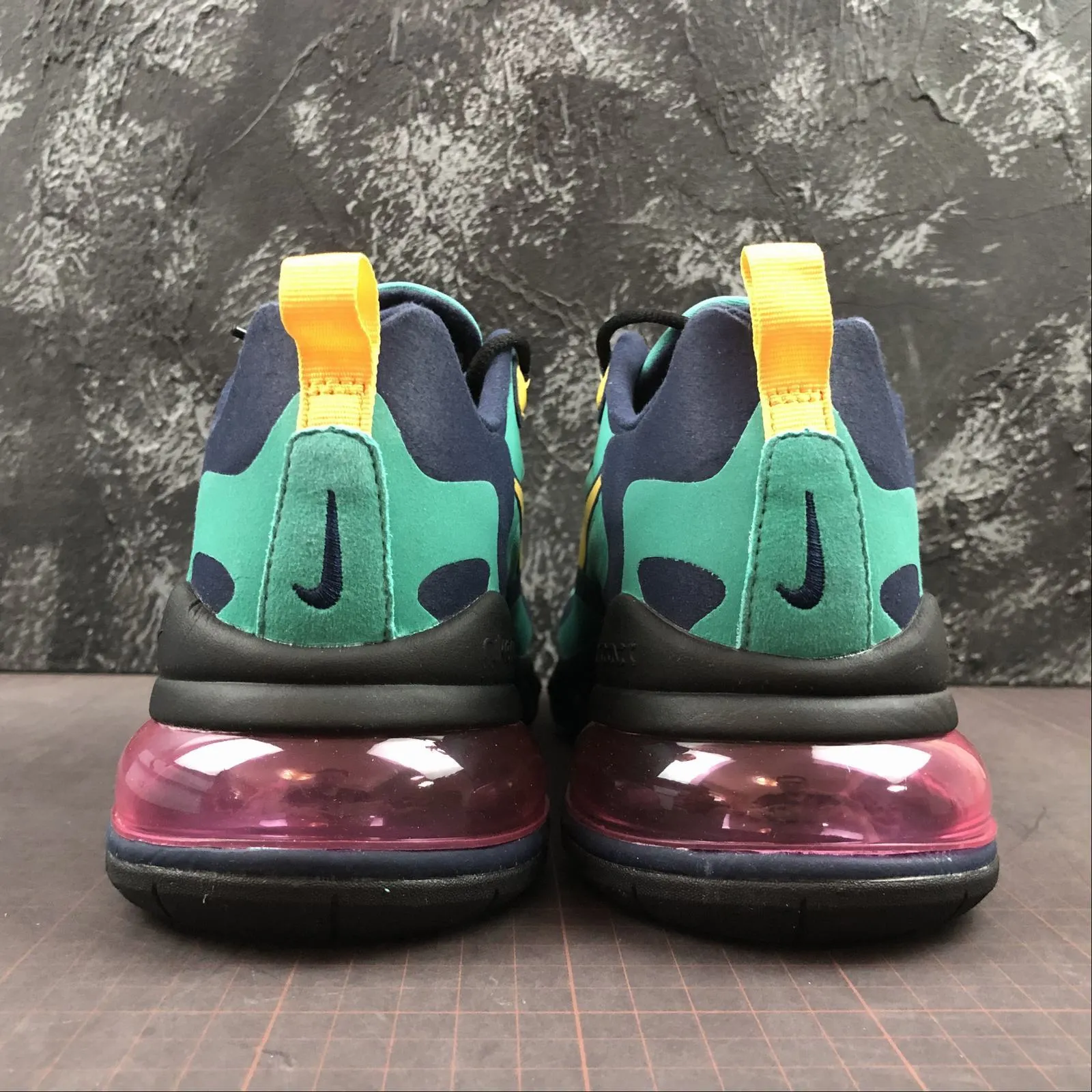 running with a wide toe box Air Max 270 React Black Green AO4971-300