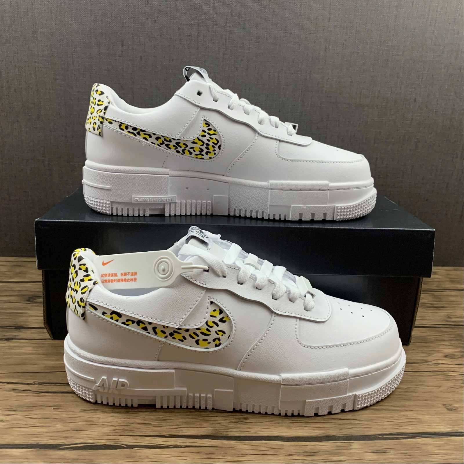 Air Force 1 PIXEL Leopard Summit White Black Yellow DH9632-101 Everywhere Use City Explorer