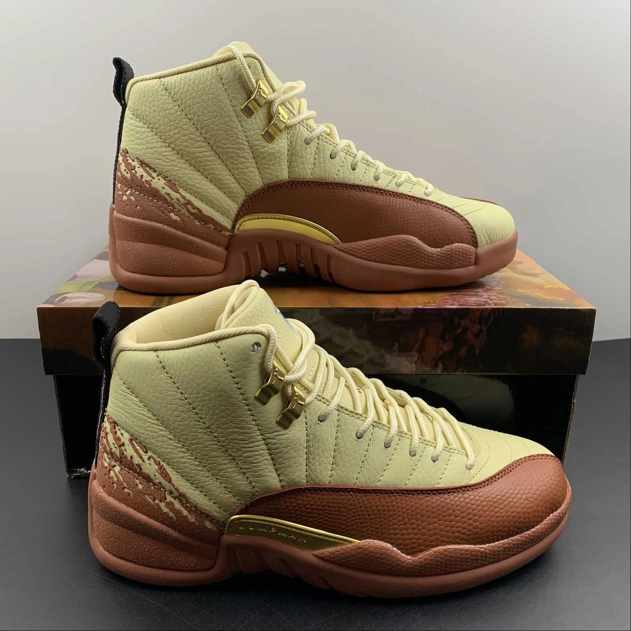 Breathable Tongue Design Tensile Weave Air Jordan 12 Retro Eastside Golf Out of the Clay Muslin Burnt Sunrise DV1758-108