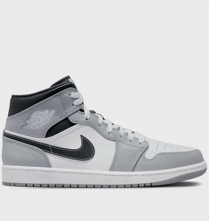 Nike Air Jordan 1 Mid Light Smoke Grey Anthracite Shock Diffusing Platform Sneaker Customization