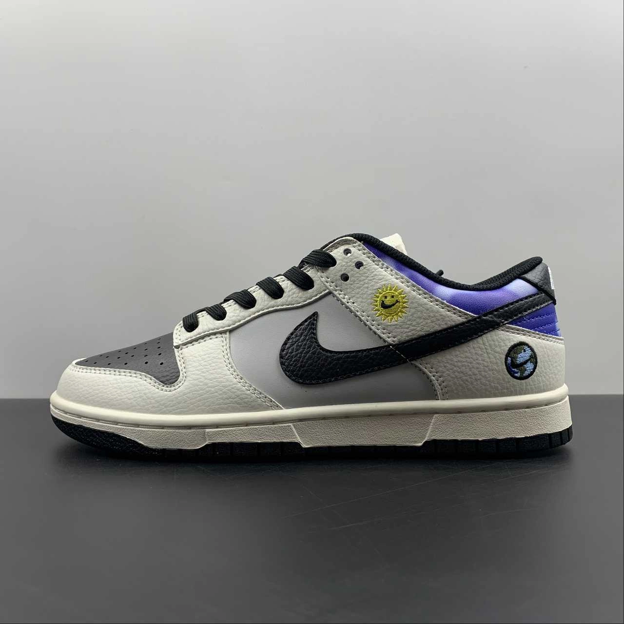 Rockered Outsole Design Layered silhouette SB Dunk Low Beige Black Beicai Smiley Face BB1609-112