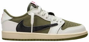 Slip-resistant fit Nike Jordan 1 Low x Travis Scott Medium Olive PS (Kids)