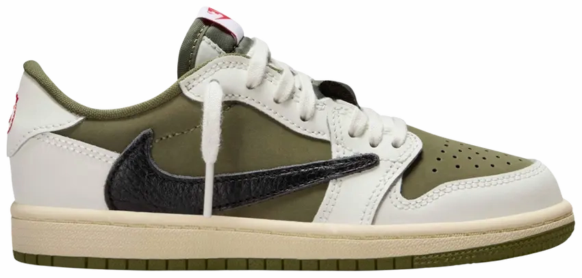 Nike Jordan 1 Low x Travis Scott Medium Olive PS (Kids) Thermoplastic Bonding Ultra Responsive Cushioning