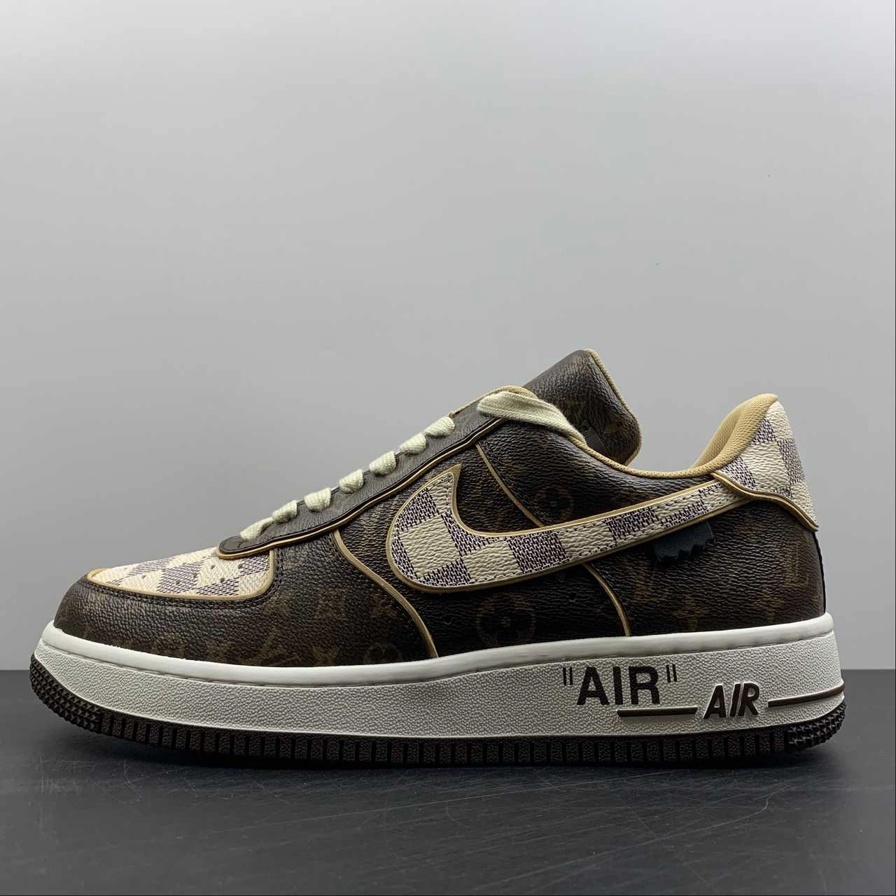 Anywhere Life Urban Pace Louis Vuitton Trainer Snaker x Air Force 1 Coffee 3308-10