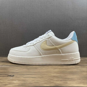 Air Force 1 07 Low Rice White Navy Blue Yellow DG2296-006 On Road Step Right
