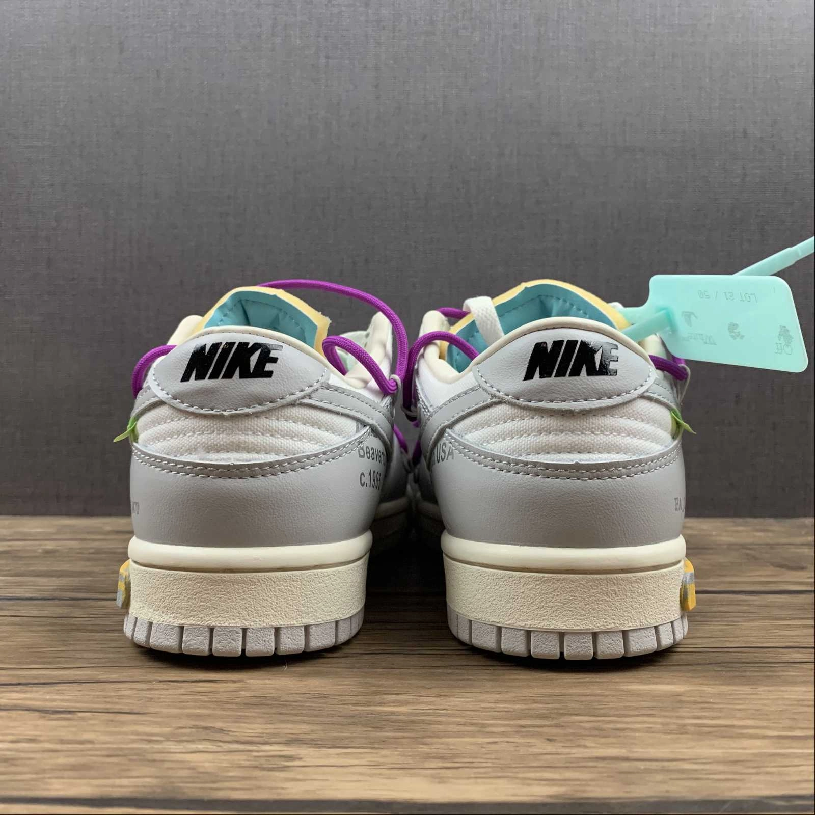 Quick Wear Round Toe Dunk Low X Off-White 'Lote 21 de 50' DM1602 100