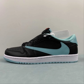 Travis Scott x Air Jordan 1 Low OG Black Blue DM7866-701 Light Reflective Padded collar