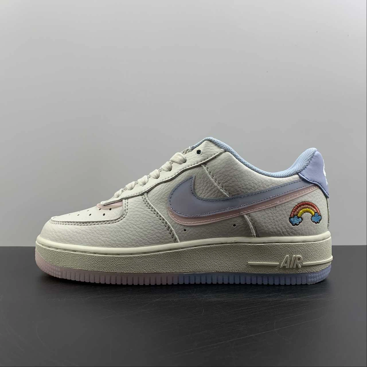 Air Force 1 07 LV8 Blue Pink CW1574-805 Foot Friendly Textured Pattern