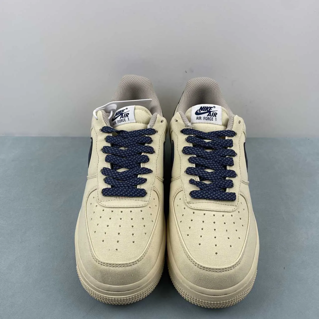 Modern Silhouette Clean Aesthetic Air Force 1 07 Low Beige Deep Blue Reflection 315122-109