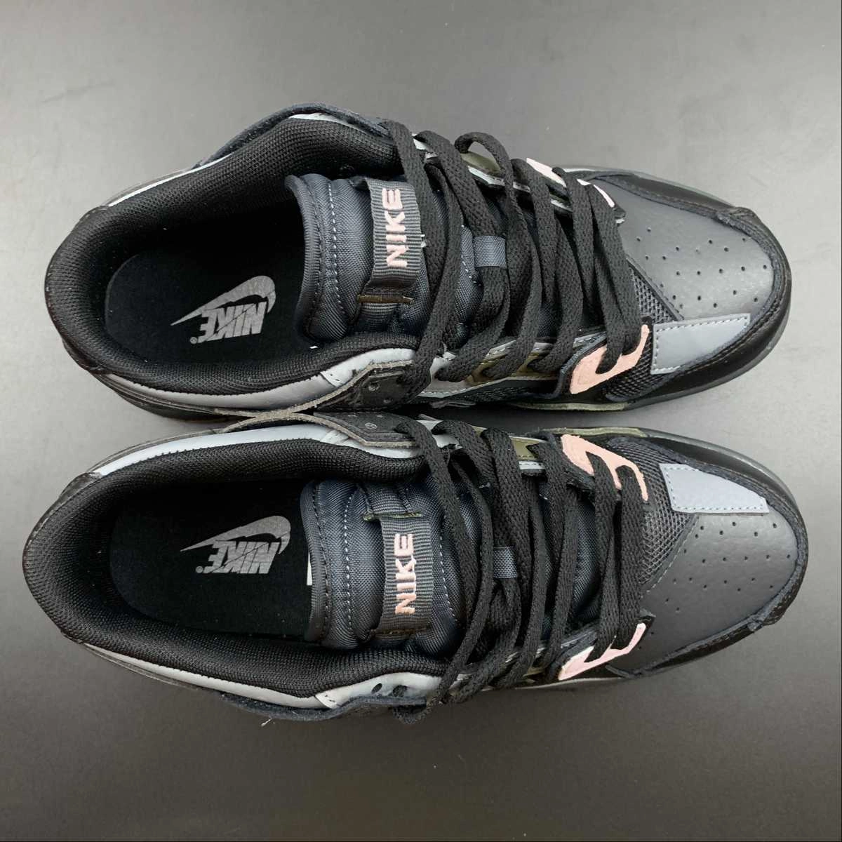 SB Dunk Low Scrap Cool Gray Black Gum DB0500-001 Breathable Upper Flexible Grooves