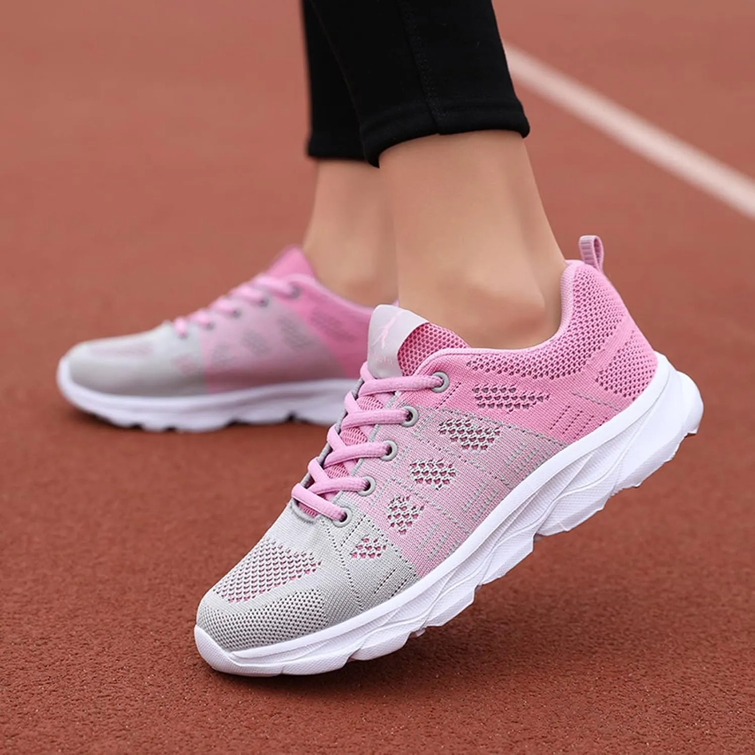 Women Sneakers Breathable Walking Tennis Shoes Comfortable Lightweight Lace Up Casual Running Sports Shoes