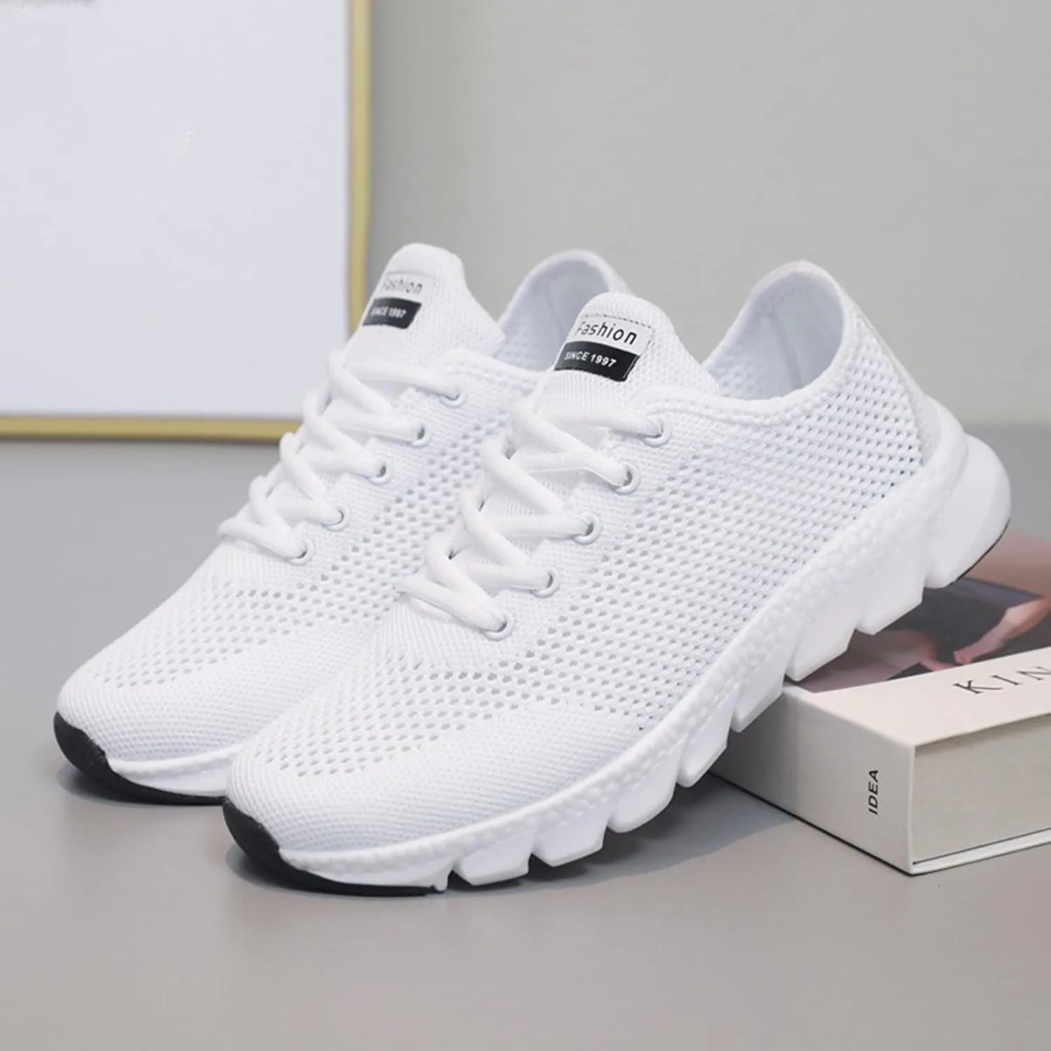 Women Tennis Running Shoes Comfy Non Slip Sports Walking Shoes Lightweight Casual Breathable Sneakers