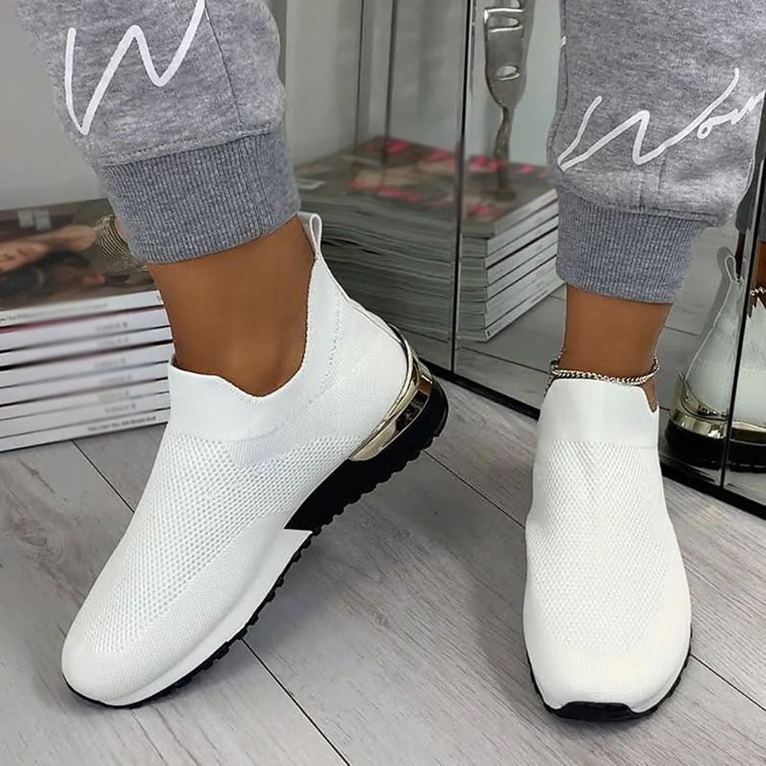 Women's Barefoot Costume Shoes Outdoor Breathable Sports Color Shoes Mesh Solid Runing Womens Fashion Sneakers