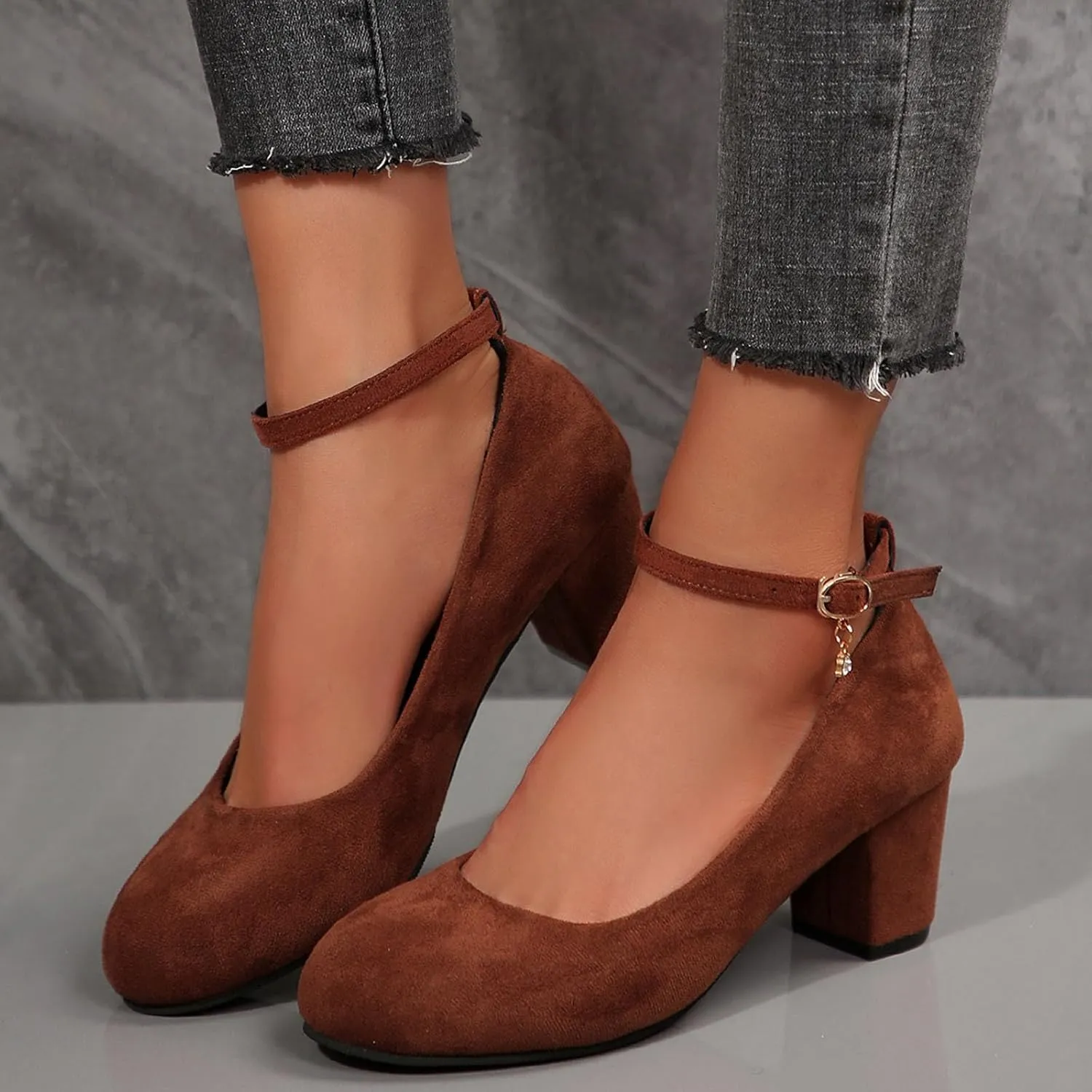 Women's Casual Shoes with Chunky Heel Perfect for Daily Slip On for Comfortable Fit Shoes Elegant Casual Walking