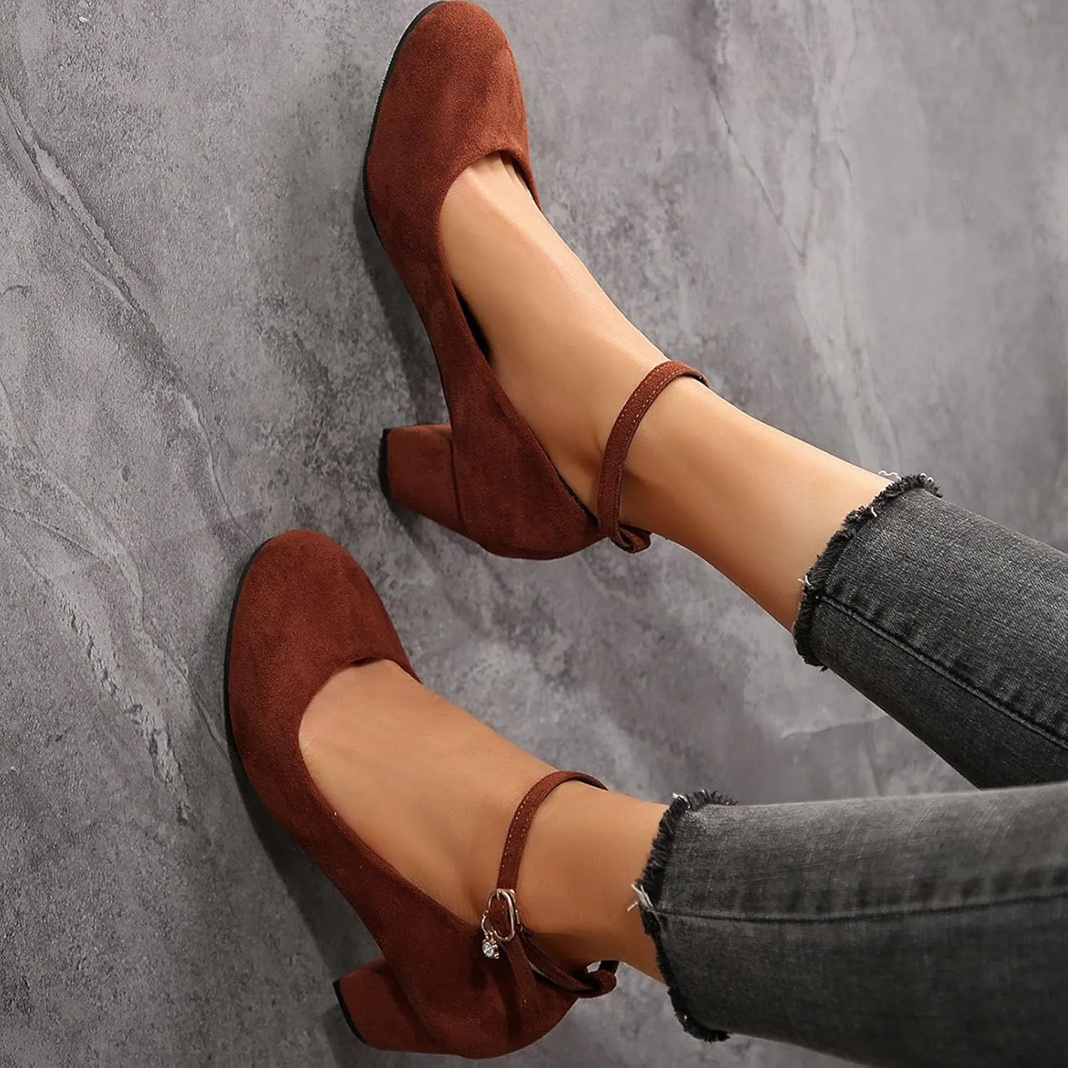 Women's Casual Shoes with Chunky Heel Perfect for Daily Slip On for Comfortable Fit Shoes Elegant Casual Walking