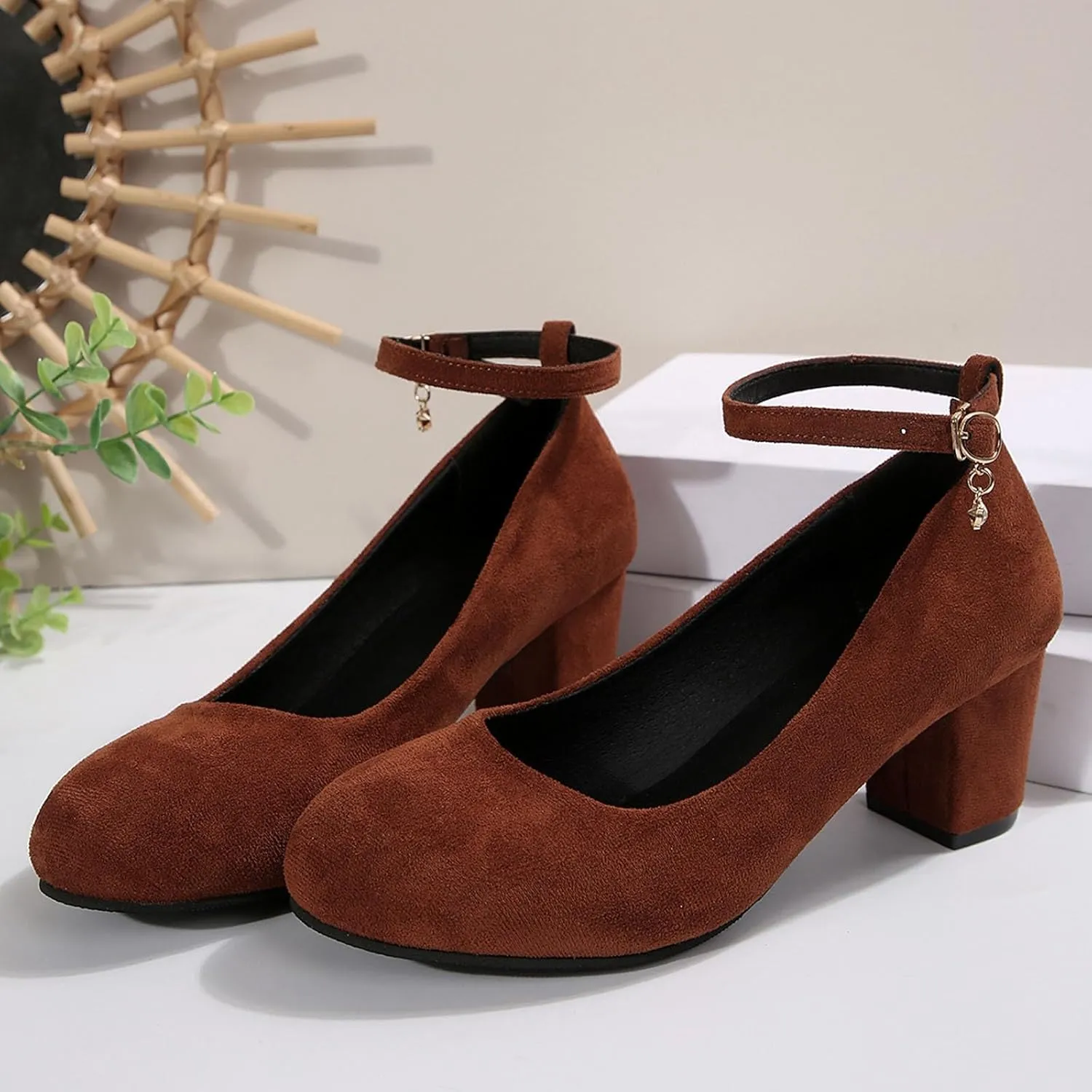 Women's Casual Shoes with Chunky Heel Perfect for Daily Slip On for Comfortable Fit Shoes Elegant Casual Walking