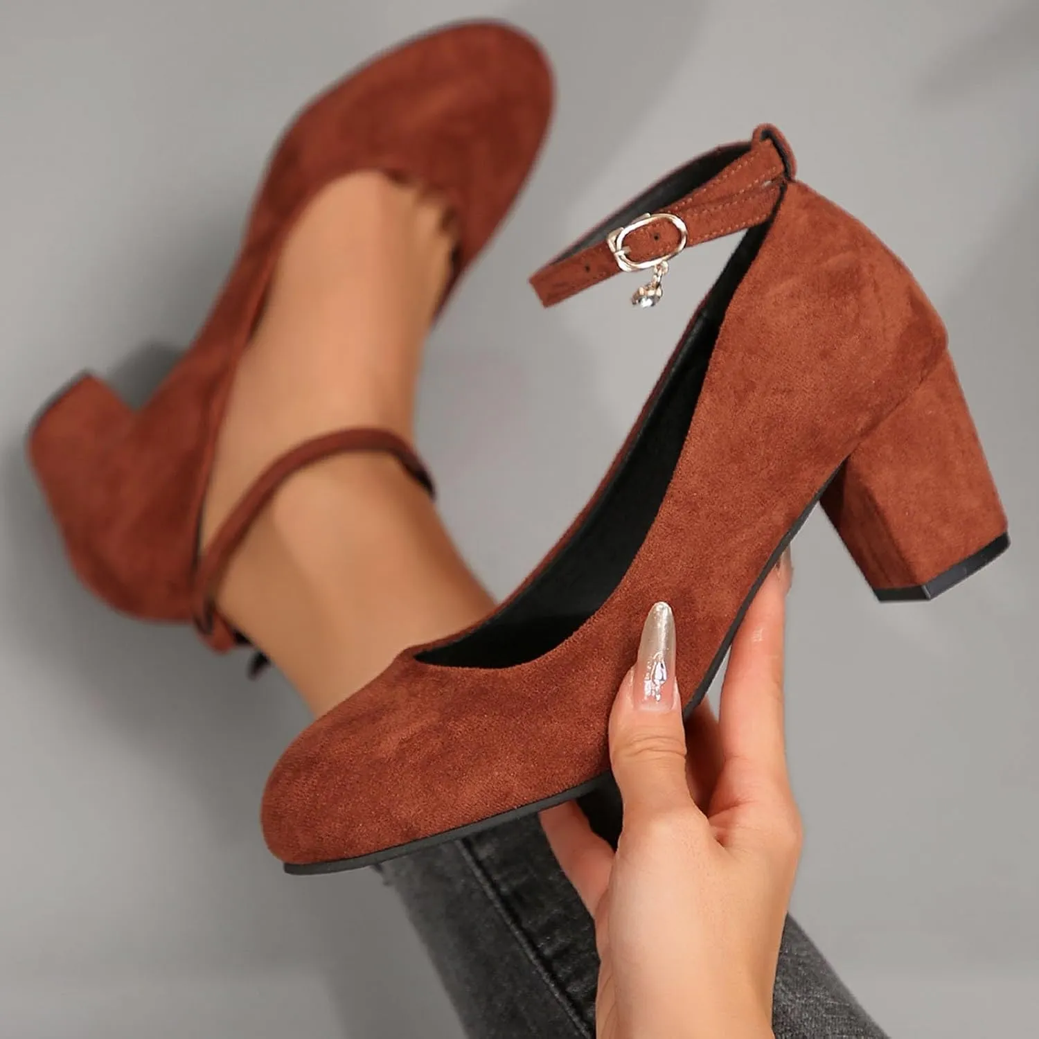 Women's Casual Shoes with Chunky Heel Perfect for Daily Slip On for Comfortable Fit Shoes Elegant Casual Walking