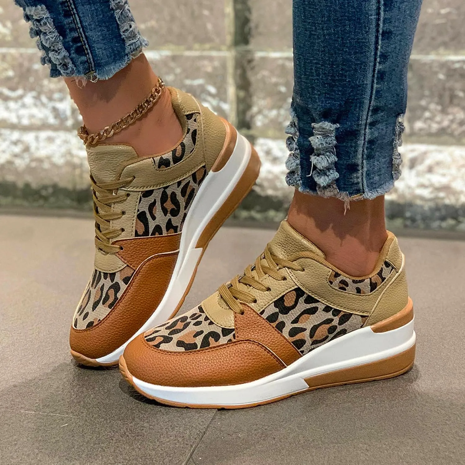 Womens Casual Sneakers Comfortable Flat Bottom Running Tennis Shoes Women Lightweight Lace Up Walking Shoes