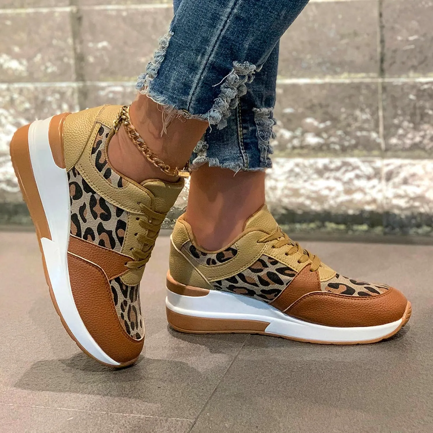 Womens Casual Sneakers Comfortable Flat Bottom Running Tennis Shoes Women Lightweight Lace Up Walking Shoes