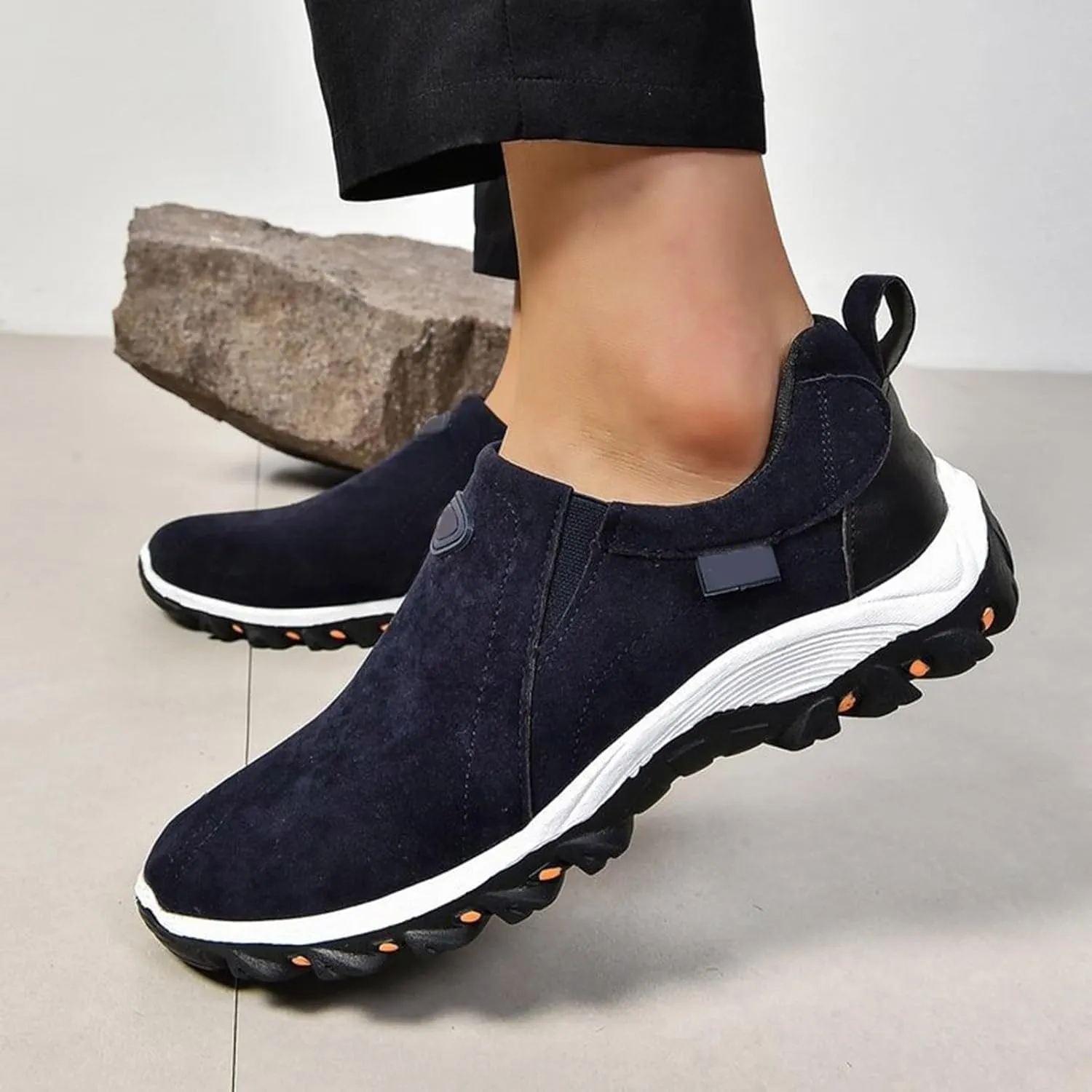 Women's Fashion Sneakers Non Slip Comfortable Hiking Shoes Slip On Orthopedic Shoes Arch Support Walking Shoes