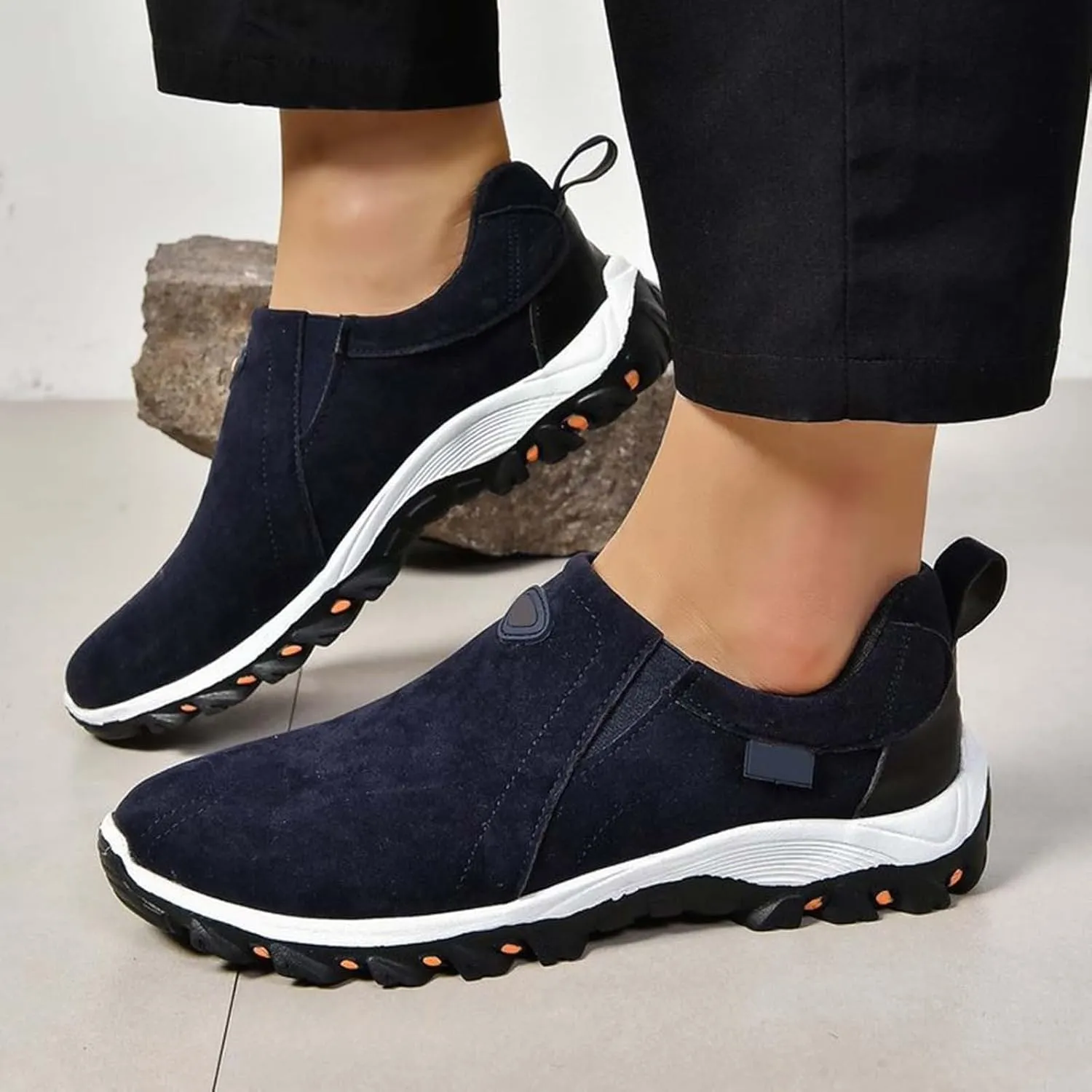 Women's Fashion Sneakers Non Slip Comfortable Hiking Shoes Slip On Orthopedic Shoes Arch Support Walking Shoes
