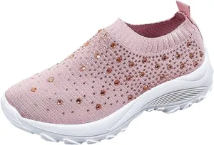 Women's Fashion Sport Breathable Mesh Platform Sneakers Slip On Tennis Shoes Women Size 11 Workout Shoes for Women Gym Arch Support Women's Sneakers Size 8 Slip On Fall Shoes for Women 2023 Slip Ons