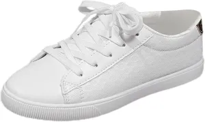 Womens Slip On Walking Shoes Lightweight Casual Workout Shoes Non Slip Flat Lace Up Tennis Running Sneakers