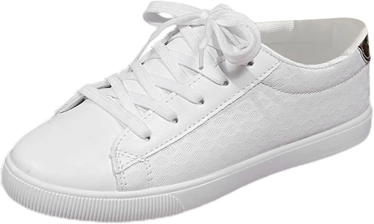 Womens Slip On Walking Shoes Lightweight Casual Workout Shoes Non Slip Flat Lace Up Tennis Running Sneakers