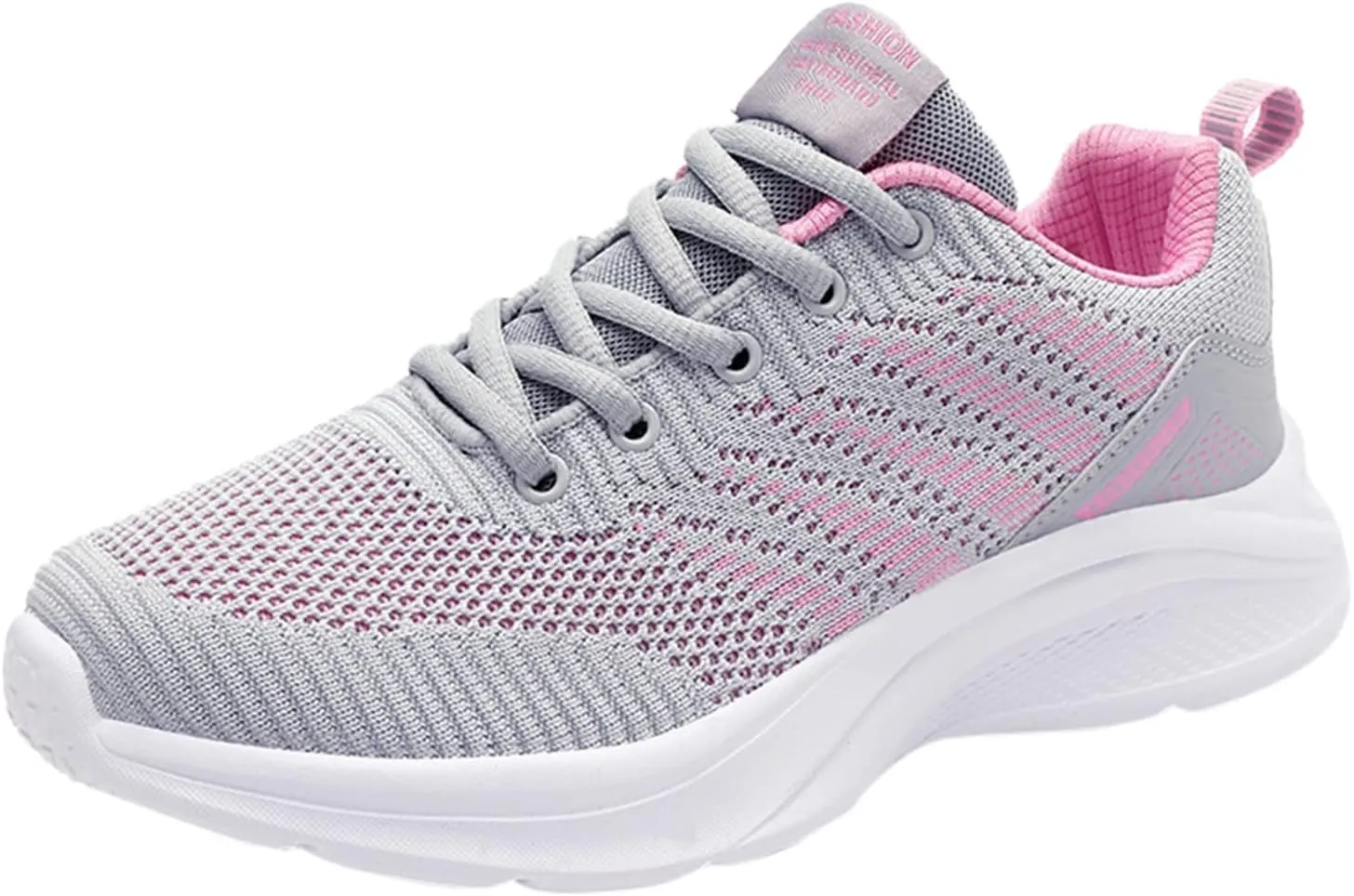 Womens Slip on Walking Shoes Outdoor Breathable Lightweight Running Shoe Non Slip Lace Up Work Tennis Sneakers
