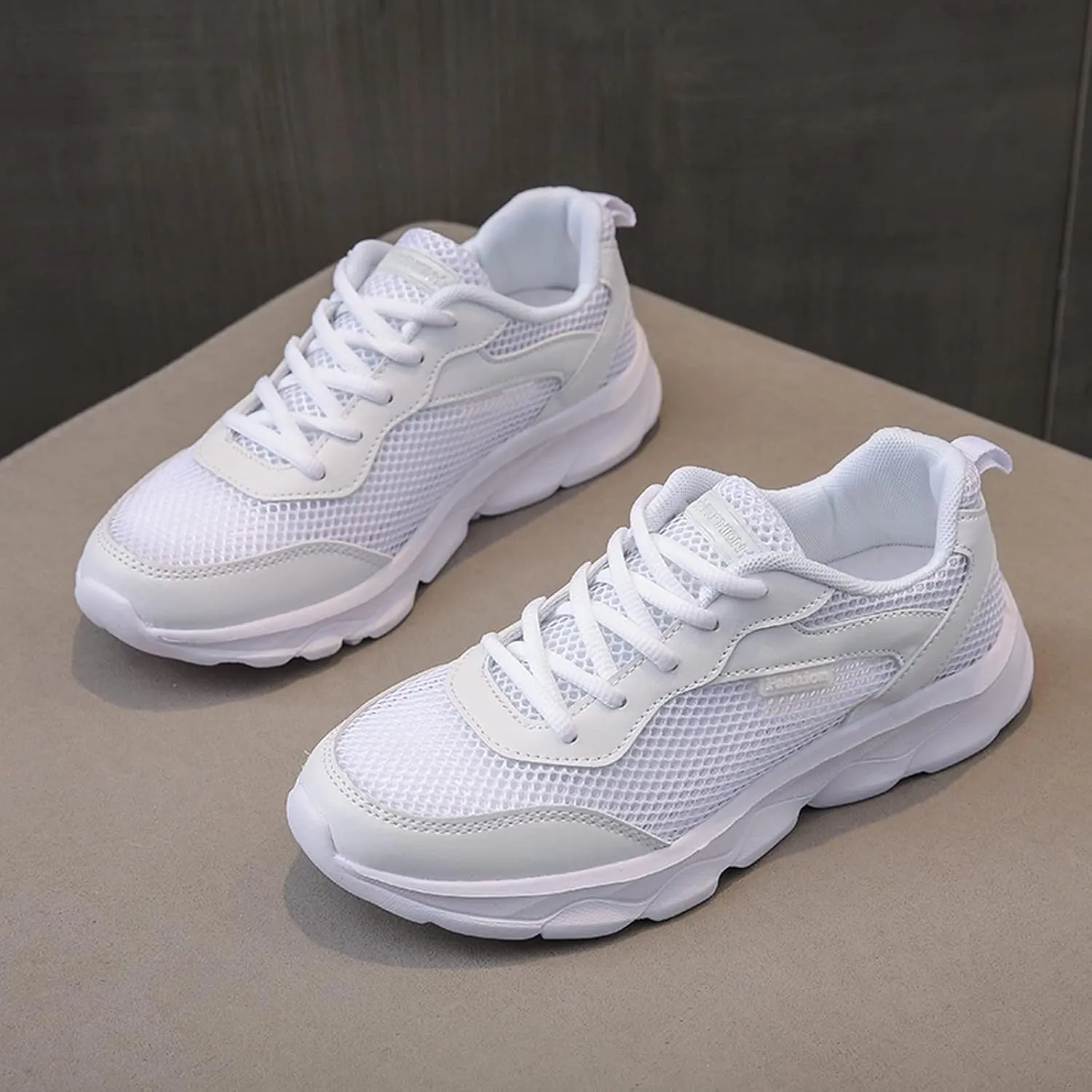 Womens Sneakers Lightweight Tennis Walking Shoes Non Slip Lace Up Breathable Comfortable Casual Running Shoes