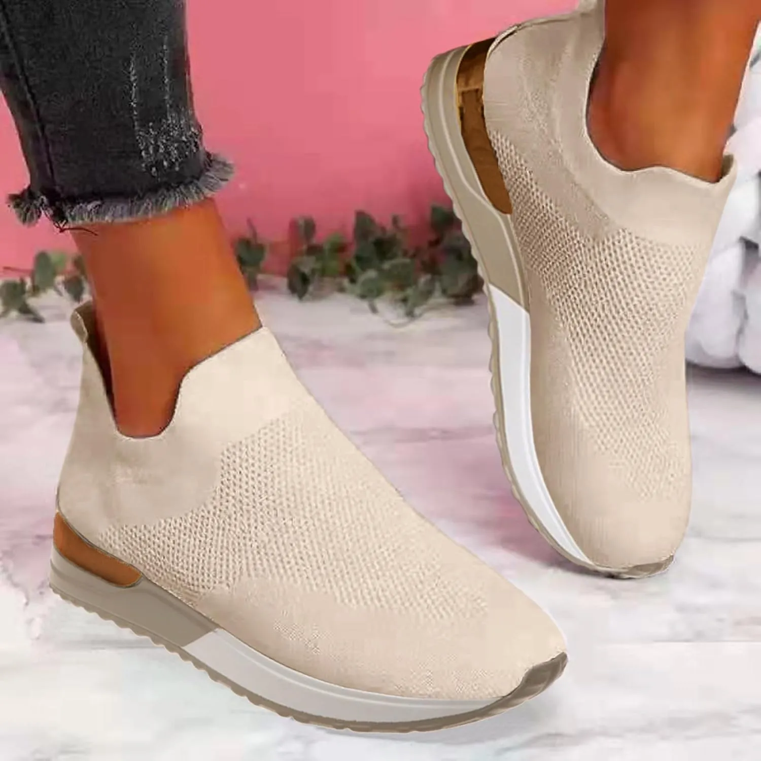 Womens Walking Shoes Lightweihgt Breathable Slip on Athletic Sneakers Casual Comfortable Tennis Running Shoes