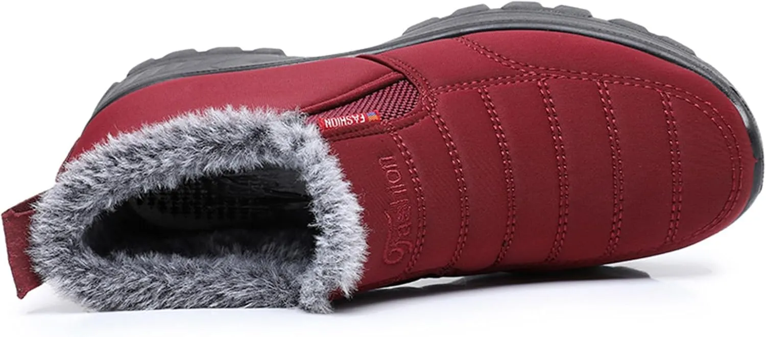 Women's Waterproof Winter Snow Boots Lightweight Warm Faux Fur Lined Mid-Calf Booties Lightweight Winter Warm Thermal