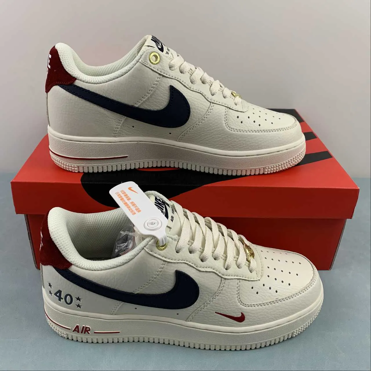 Air Force 1 07 Low 40 Off White Navy Blue Dark Red BS9055-740 Fast Comfort