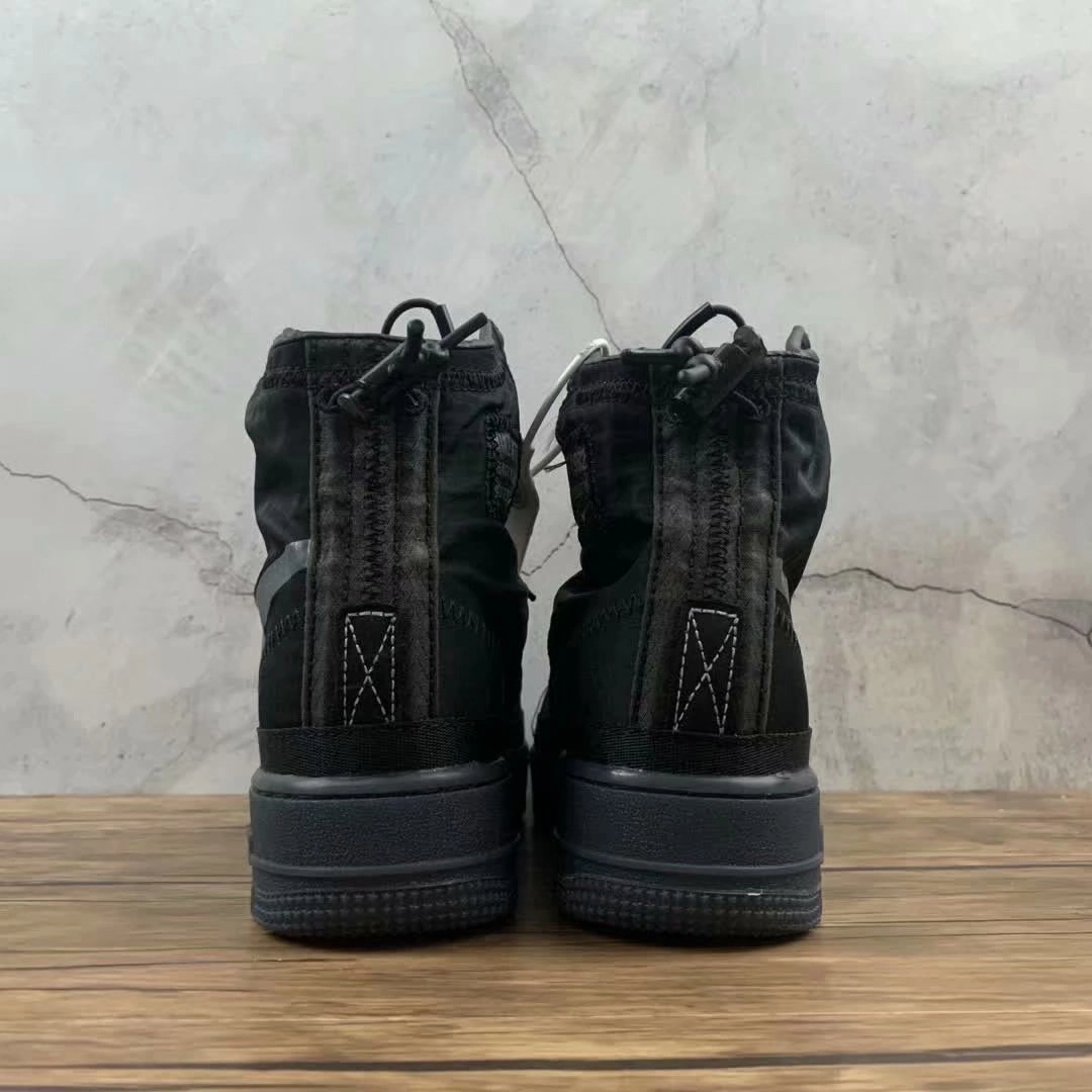 Air Force 1 Shell  Black Dark Grey BQ6096 001 Wedge Heel Lean Design